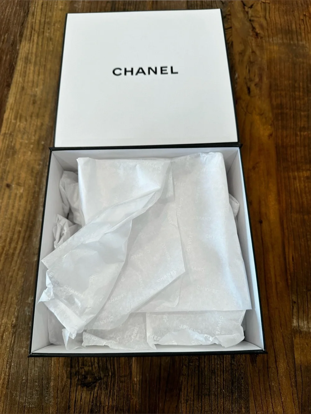 CHANEL White Box with Black Logo